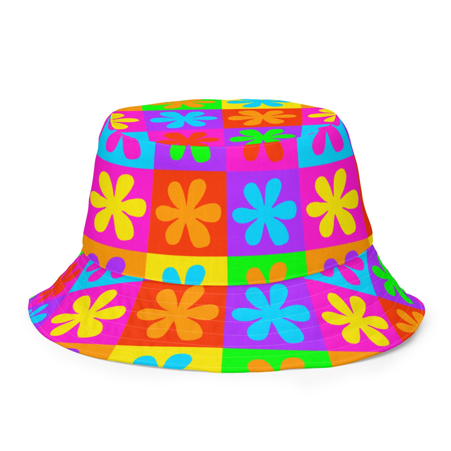 Psychedelic Bloom Reversible Bucket Hat