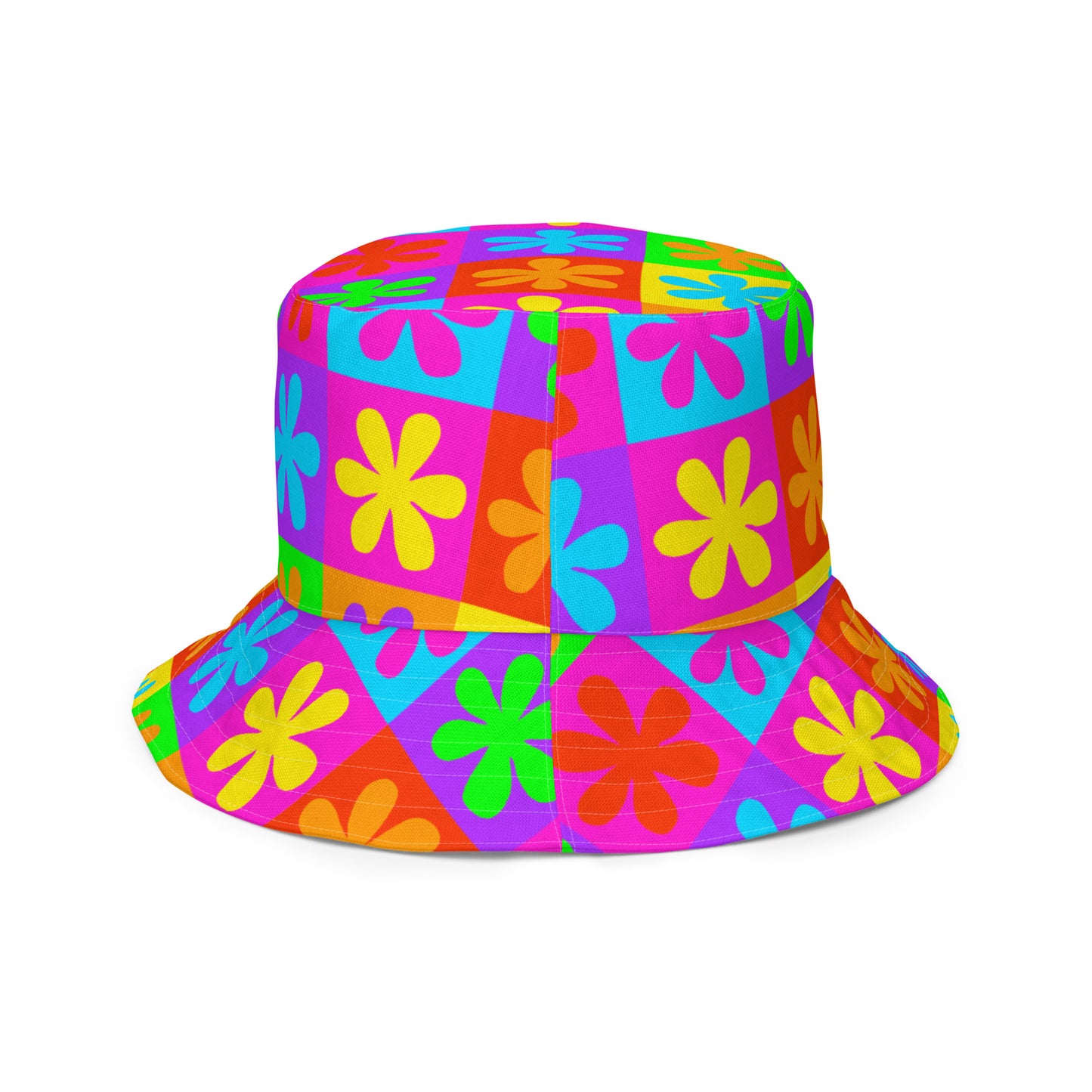 Psychedelic Bloom Reversible Bucket Hat