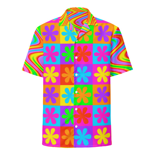 Psychedelic Bloom Recycled Button Shirt