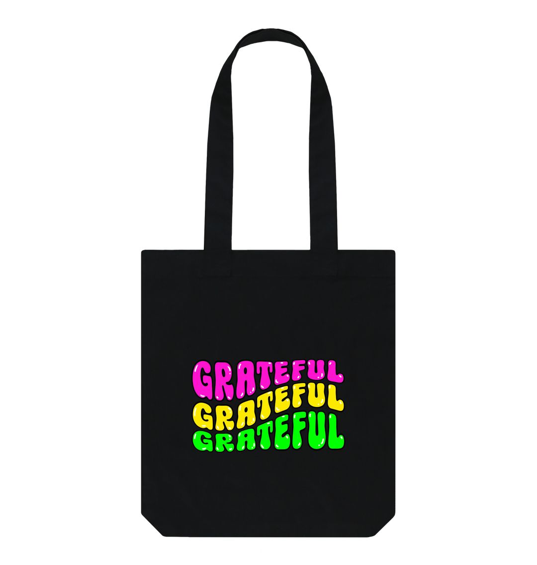 Black Grateful Organic Tote Bag